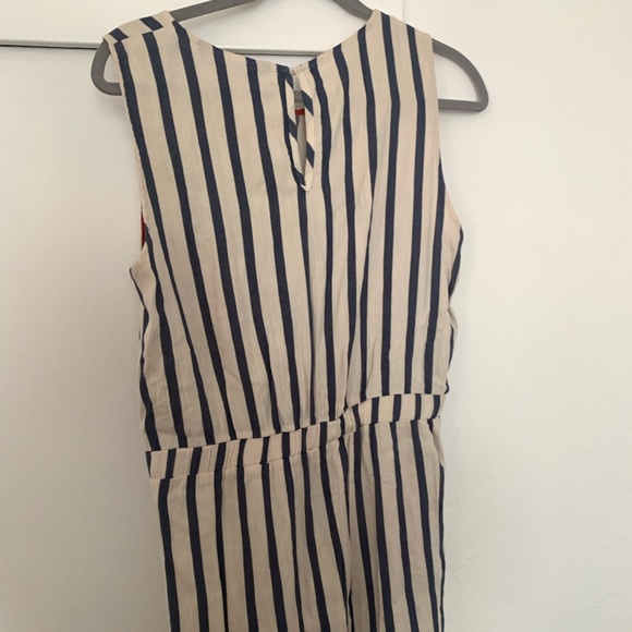 Zara Basic white and blue stripe dress, size large - Picture 3 of 4